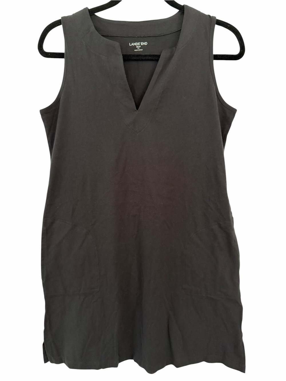 LANDS END Cotton DRESS with Pockets Black XS - Picture 1 of 5